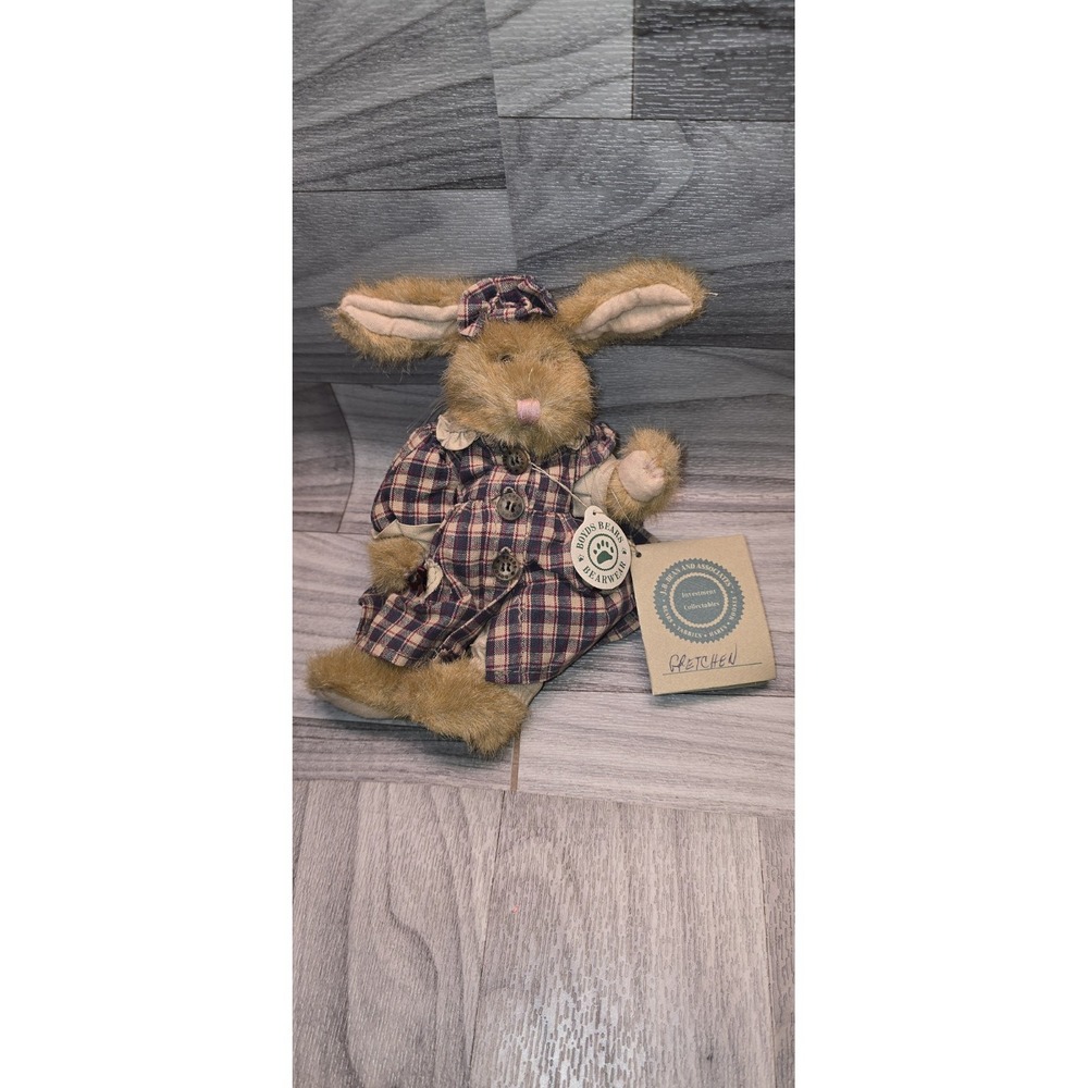 BOYDS BEARS PLUSH " GRETCHEN " HARE TJ BEST DRESSED 10 " RETIRED  #911210